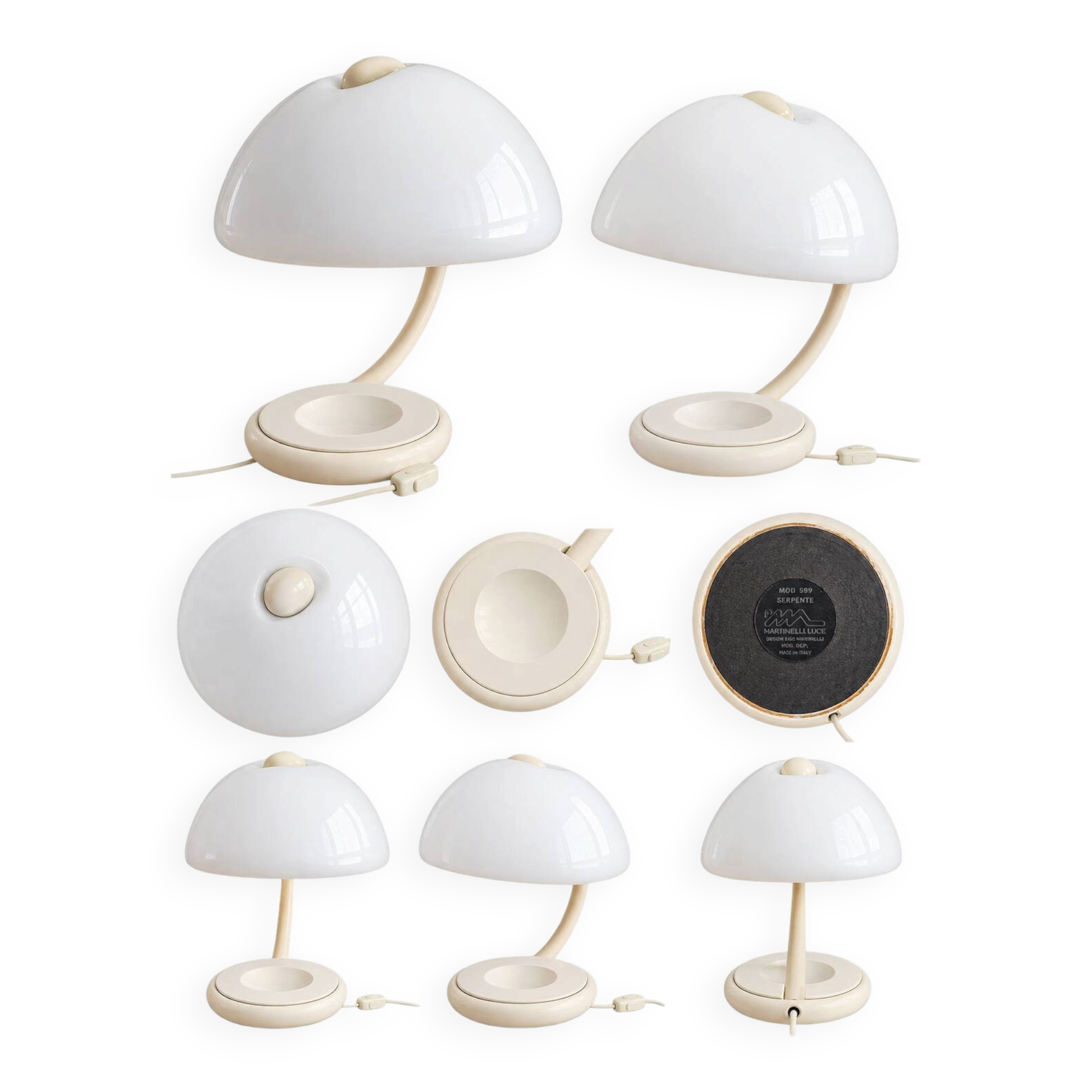 Authentic Serpente lamp by Elio Martinelli (Luce) 1960