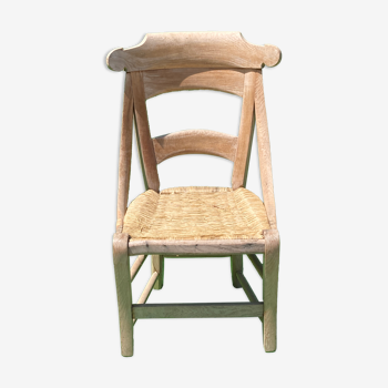 Chaise antique en osier français wabi sabi