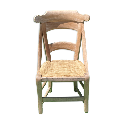Chaise antique en osier français wabi sabi
