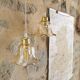 Vintage Portable Lamp Duo, Smoked Glass Tulip Globe