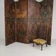Late 18th-century Belgian embossed leather folding screen – after Daniel Marot