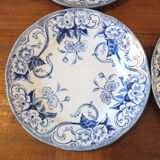 6 Creil and Montereau dessert plates Flora service