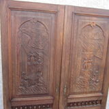 Pair of old carved wooden doors