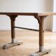 Antique bistro table L. Buchon in wood and metal