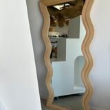 Zigzag rattan foot mirror H:182cm