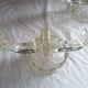 Paire de chandeliers 2 bougies en verre art deco Tchecoslovaquie