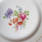 Assiettes plates anciennes dépareillées en faïence avec liserets dorés