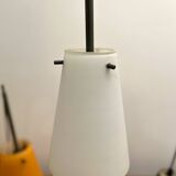 Orange and white glass pendant lights, 1970s