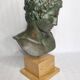 Bust of the Ephebus of Marathon in patinated plaster on base