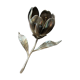 Fleur en métal argenté avec pétale coupelle