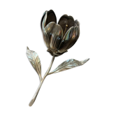 Fleur en métal argenté avec pétale coupelle