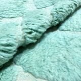 Authentic turquoise Beni Ouarain Berber rug with engraved patterns, 1.58 x 1.07 m