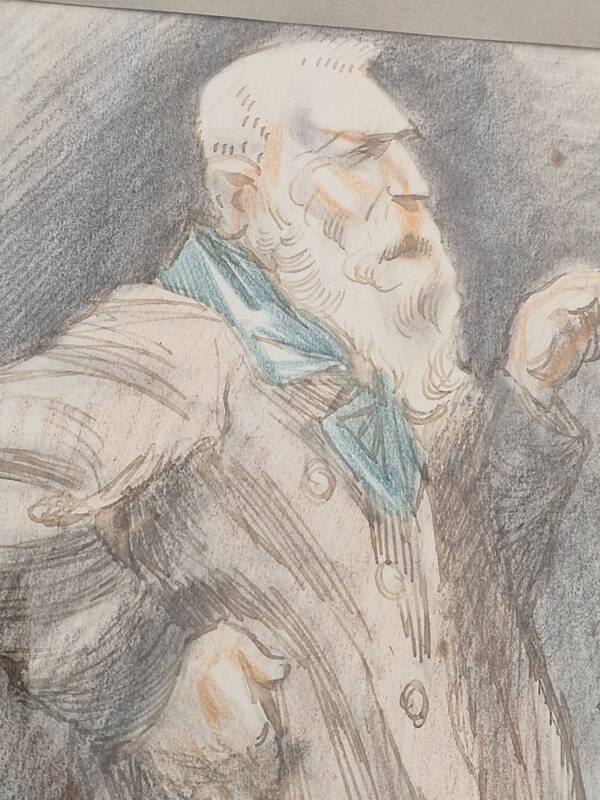Ferdinand Bac (1859-1952) - Drawing in pastel, ink and charcoal on paper