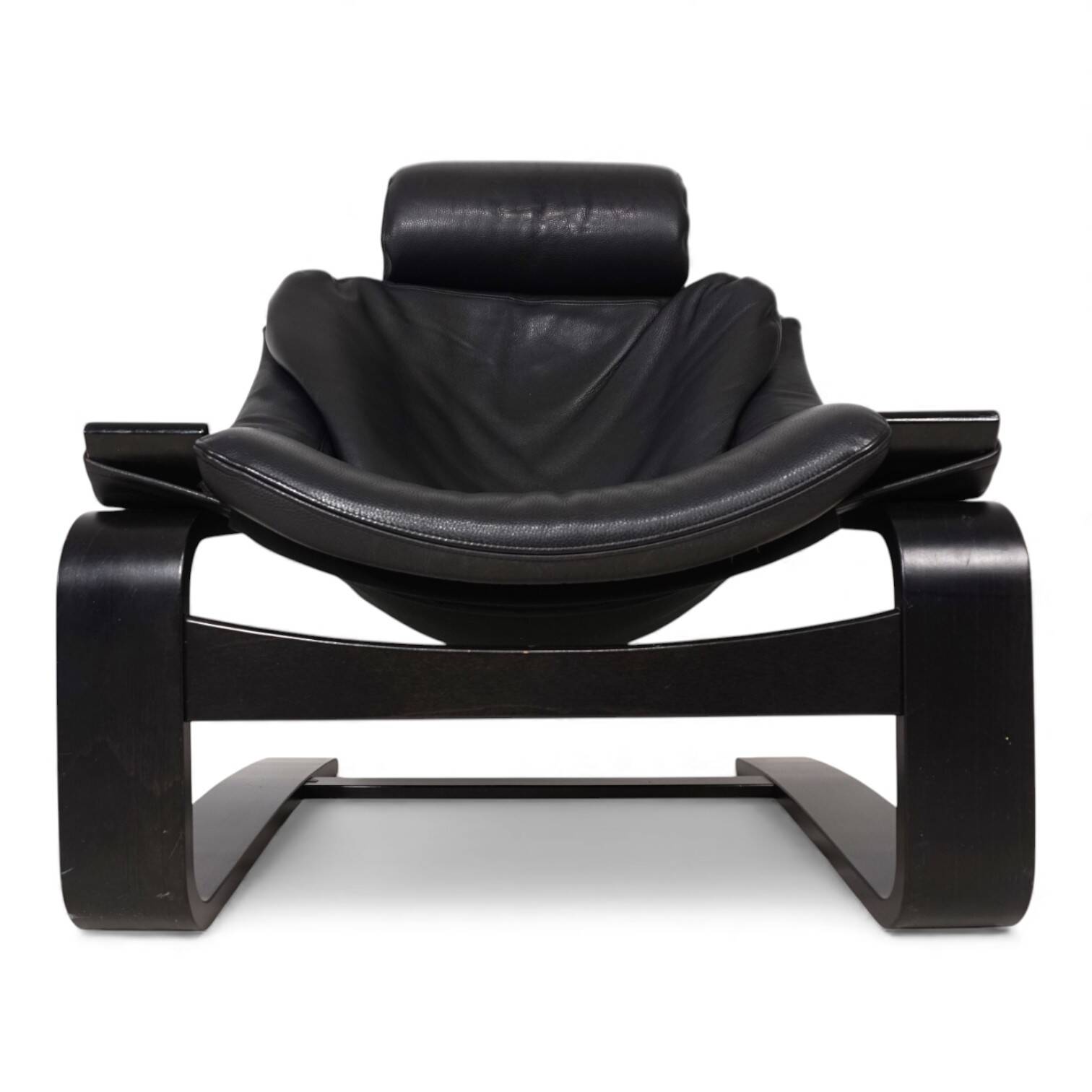 Nelo Kroken leather lounge chair by Åke Fribytter, 1970