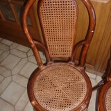 Pair of vintage bamboo rattan chairs
