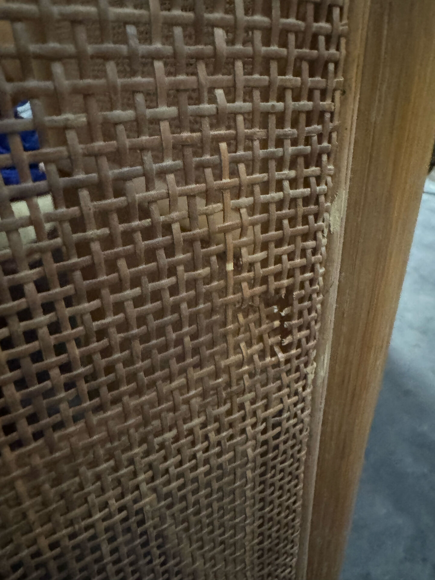 Sculptural Screen in Three Parts in Rattan and Wicker, 1970s