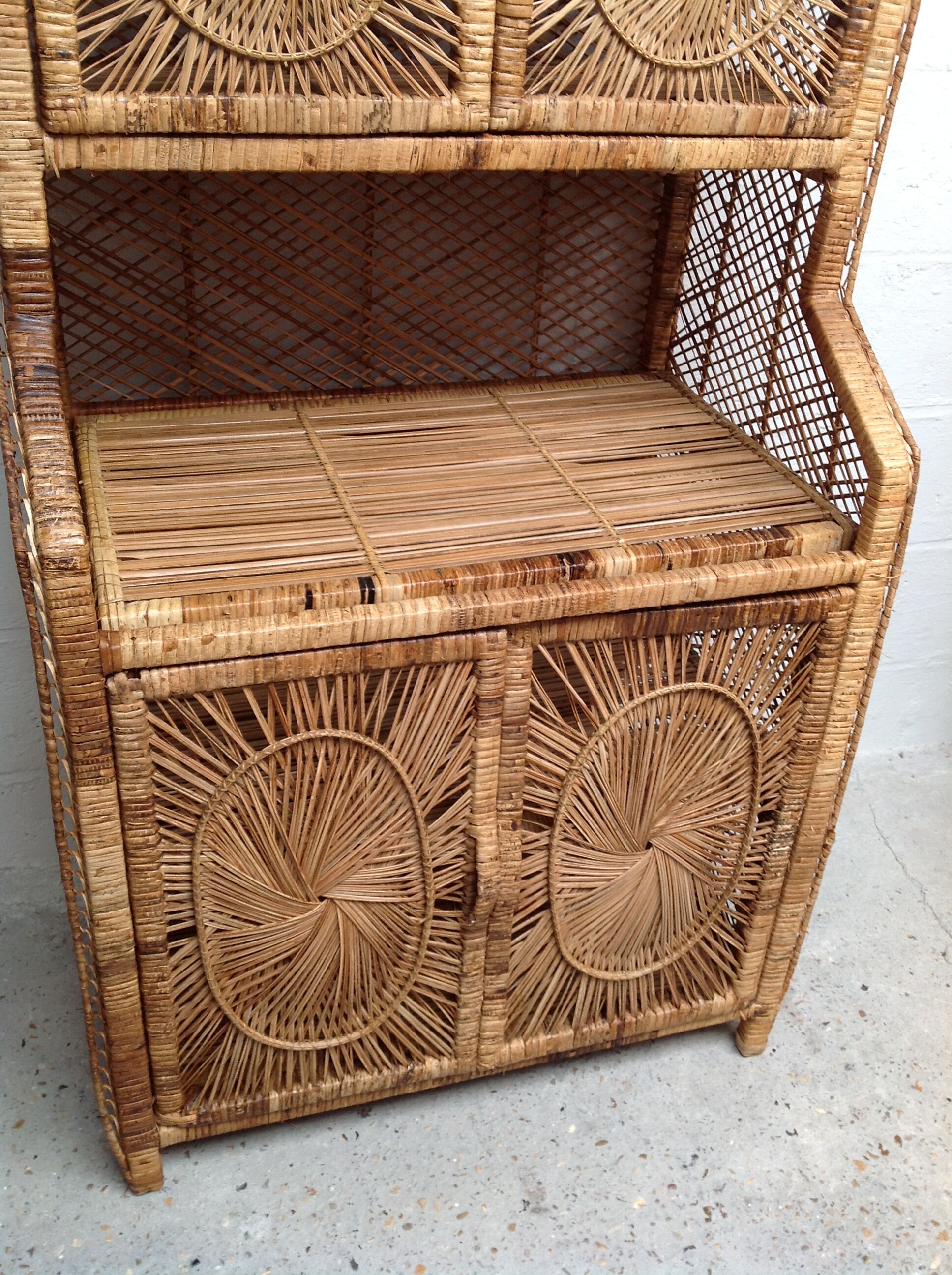 Vintage rattan bookcase