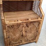 Vintage rattan bookcase