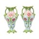 French Art Nouveau Majolica Earthenware Vases ca. 1900