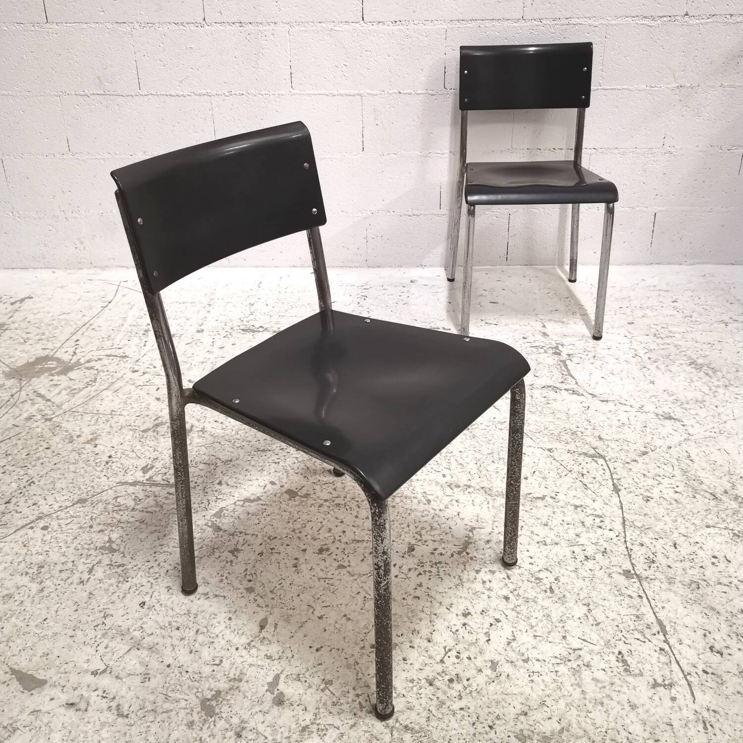 Pair of René Herbst style chairs, Art Deco design 1940