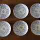 Set of 6 coffee cups in antique porcelain