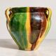 Ancient glazed terracotta pot from the 19th century, south-west France.