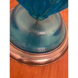 1980s Italian Venetian Blue and Silver Murano Glass Style Coffee Table