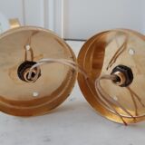 Pair of glass and gilded metal sconces 50s