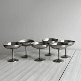 6 coupelles sur pied en inox style Letang Remy