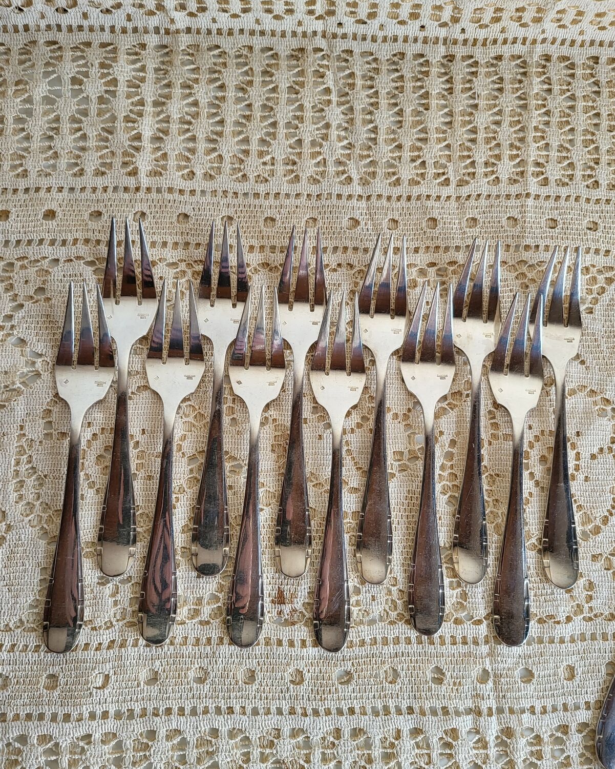 12 silver-plated fish cutlery sets by Argental