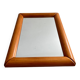 Old mirror in solid elm design from the 70s vintage brutalist style