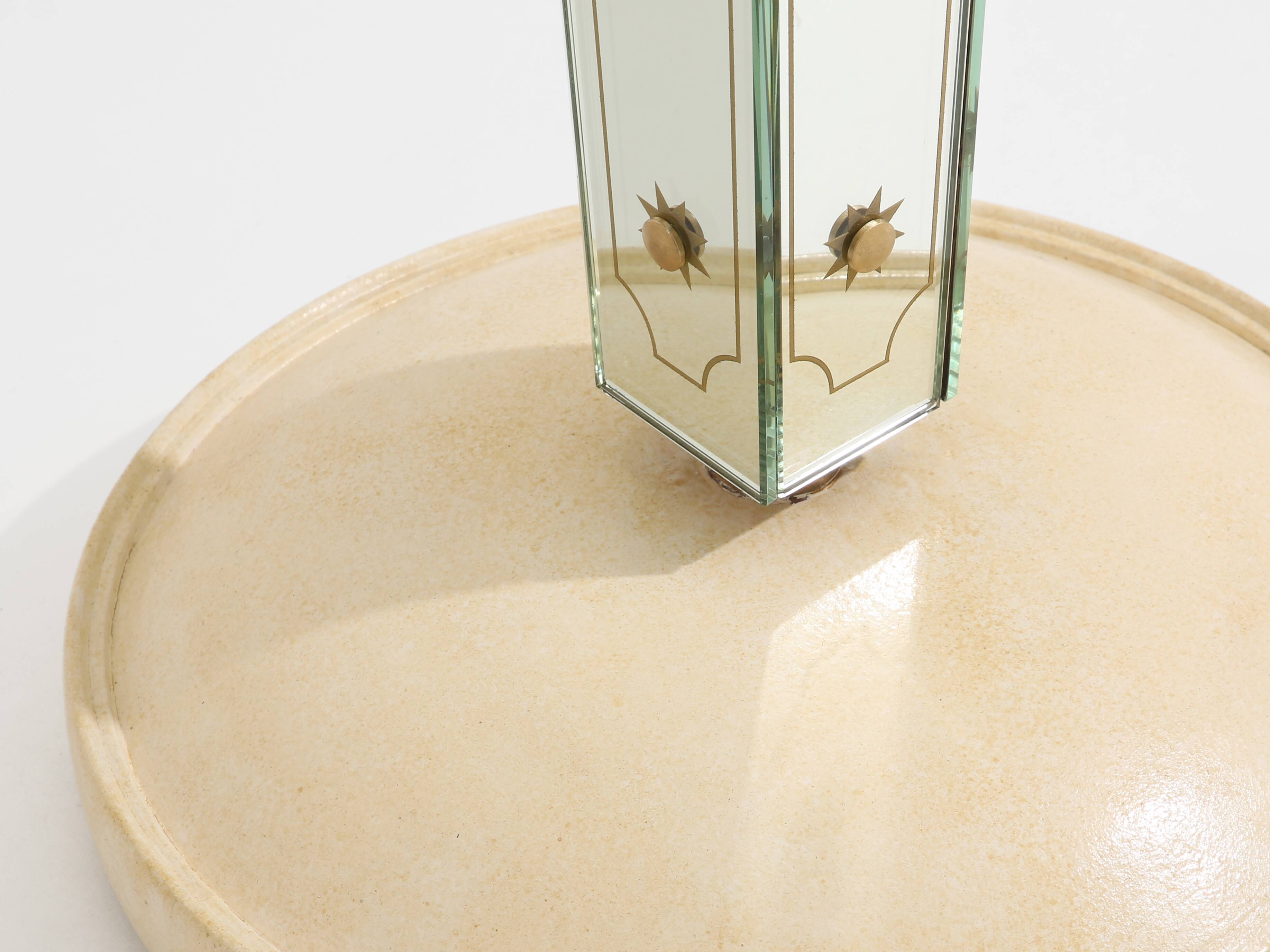 Emilio Lancia floor lamp mirror painted wood brass around 1940