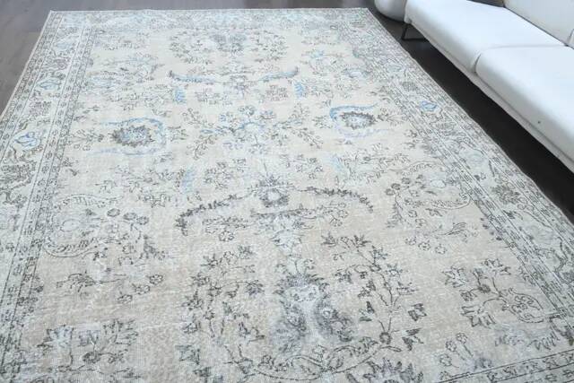 1970s Vintage Persian Handmade Wool Cotton Brown Area Rug 271x371