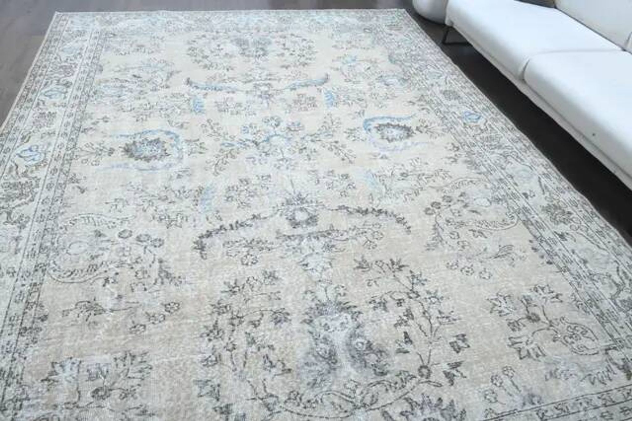 1970s Vintage Persian Handmade Wool Cotton Brown Area Rug 271x371