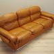 Orange leather sofa, Space Age design, 1960s, production: Italy