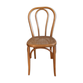 Chaise bistrot miel avec assise cannée