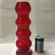 Large red glass seventies vase