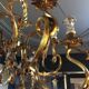 Napoleon III bronze chandelier, Louis XV style, baroque rocaille twist, 189