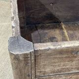 Banc coffre du  18ème en chêne brut - L=1m32, P=65cm, H=62cm.