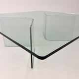 Table Basse Postmoderne en Verre, 1980s