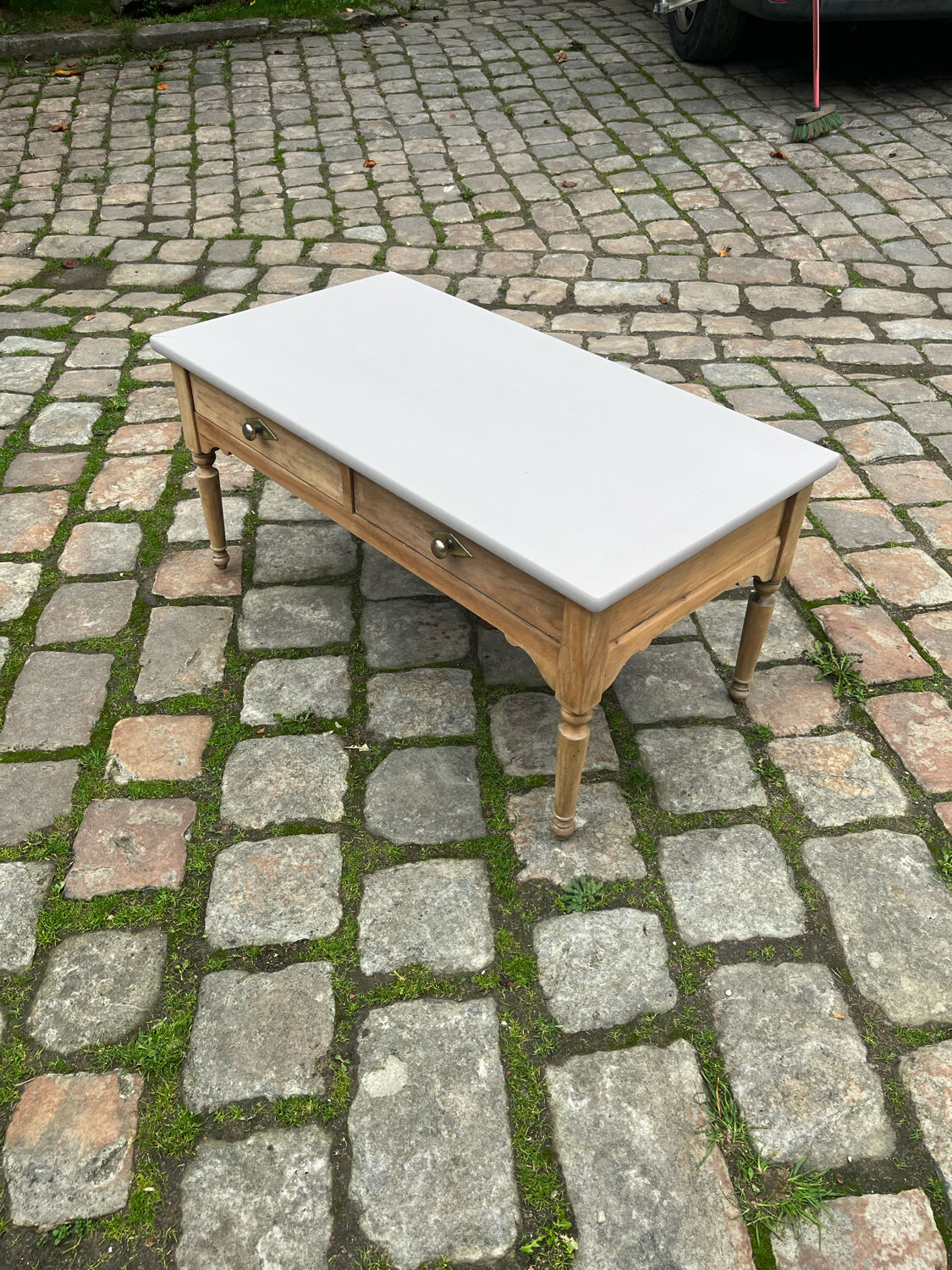 Eiffel-colored patinated cherry wood coffee table