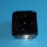 Walnut and gold ashtray in the shape of a playing dice - Golden reliefs and 4 cigarette notches