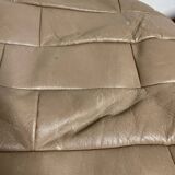 Pair of De Sède patchwork leather poufs