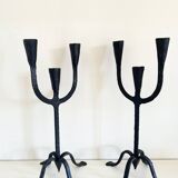 Wrought iron candlesticks