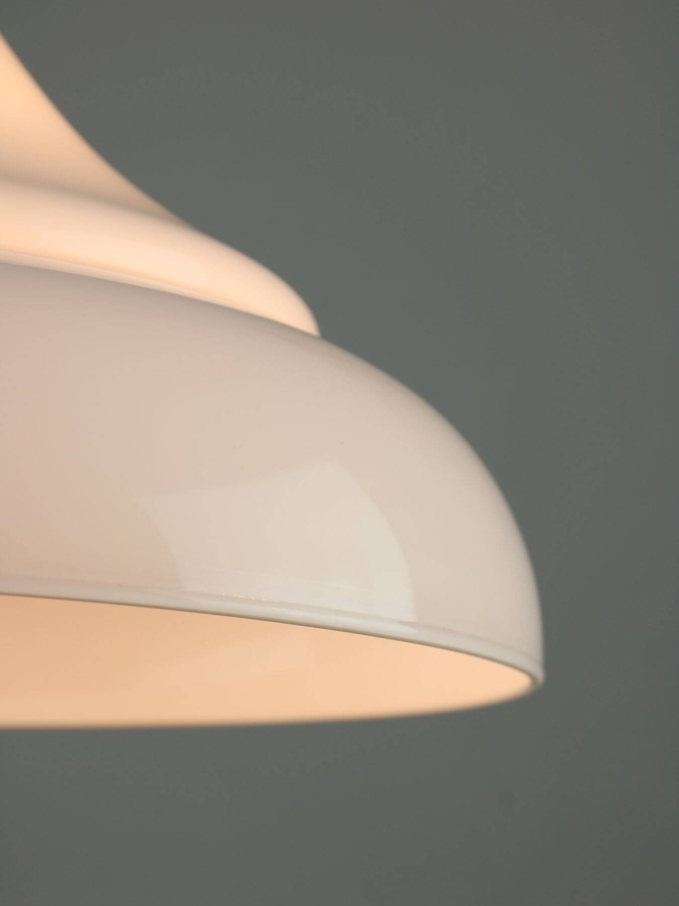 Mid-century Italian Aluminum and Glass Pendant Lamp