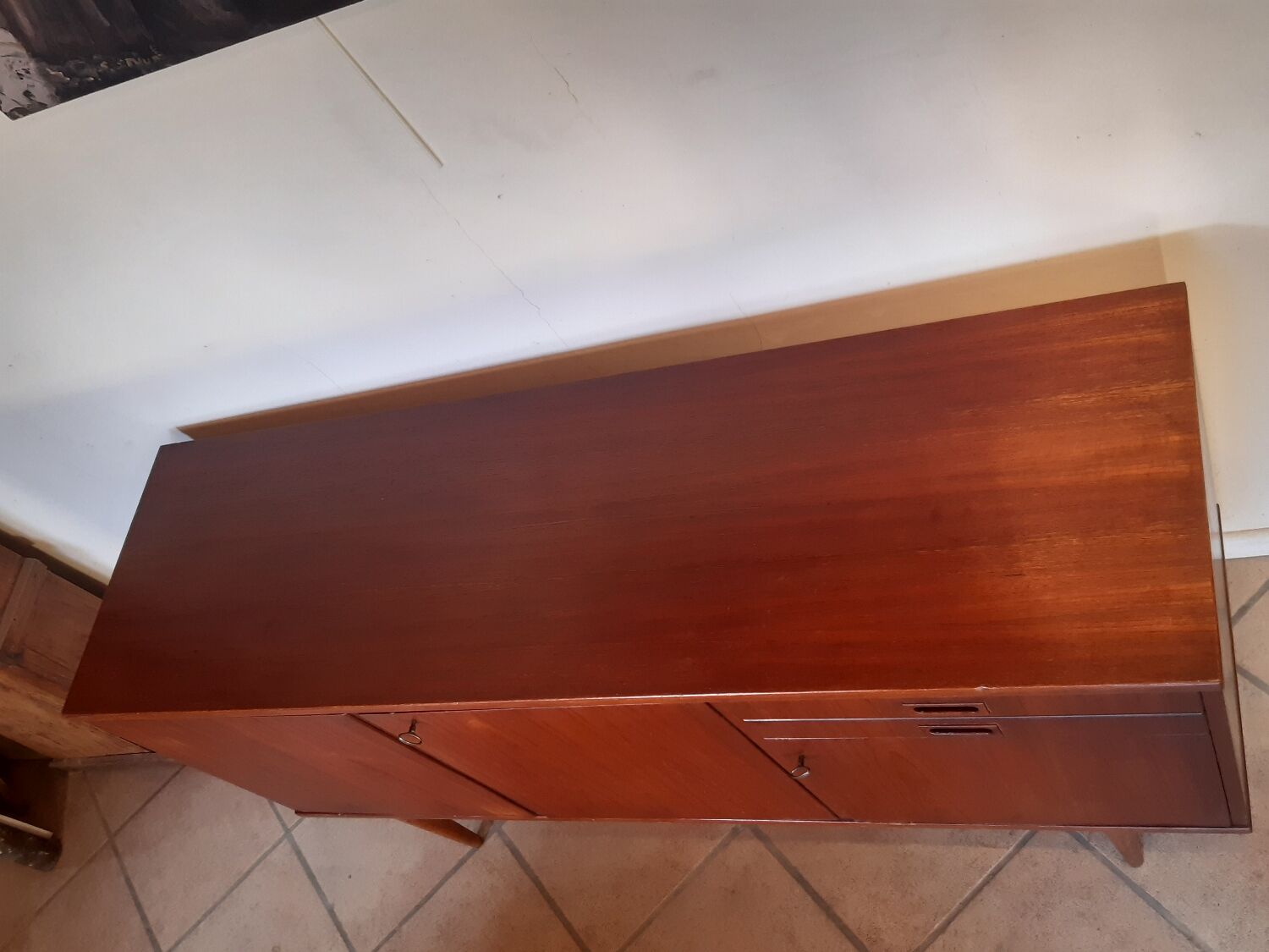 Scandinavian vintage sideboard 3 doors 2 drawers