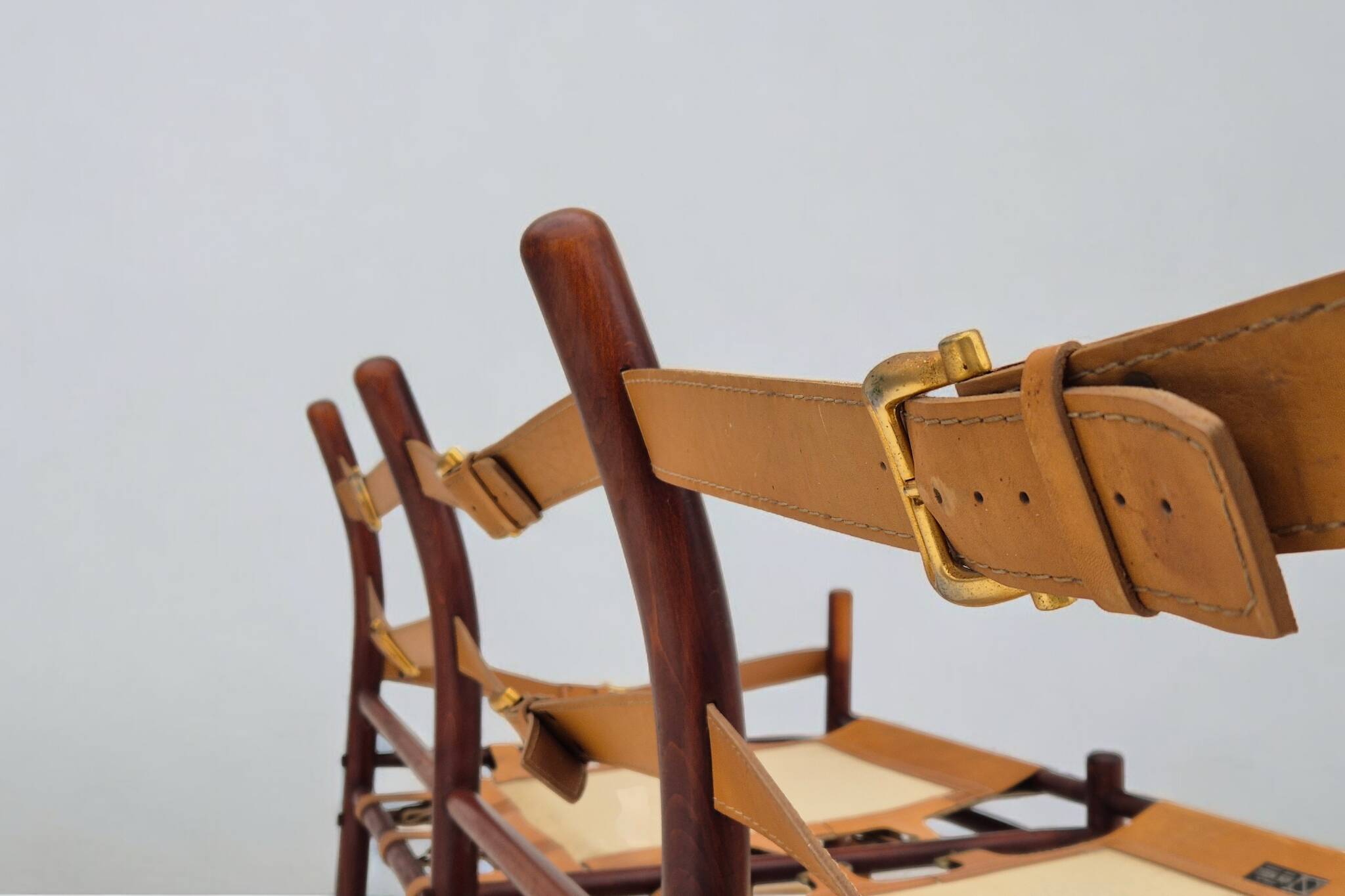 1960s, Scandinavian design by Arne Norell, sofa, model "Kontiki", original condition, leather, beech.