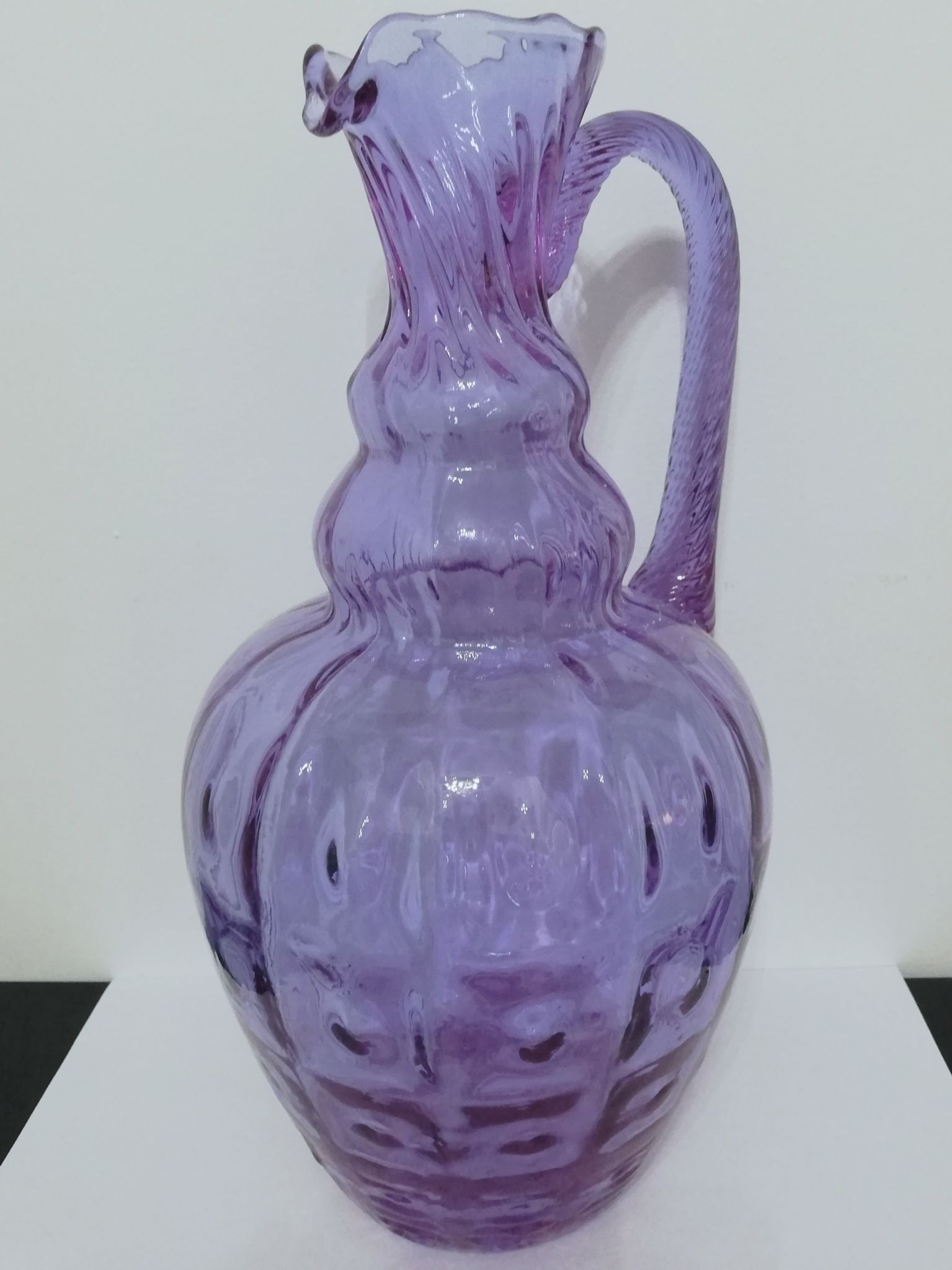 Vase pichet en verre d'empoli hauteur 31cm