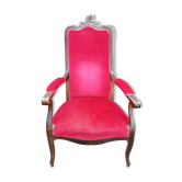 Fauteuil voltaire rocaille et velours
