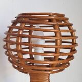 Pair of bamboo bedside lamps